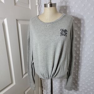 Heaven Sent grey faith over fear top